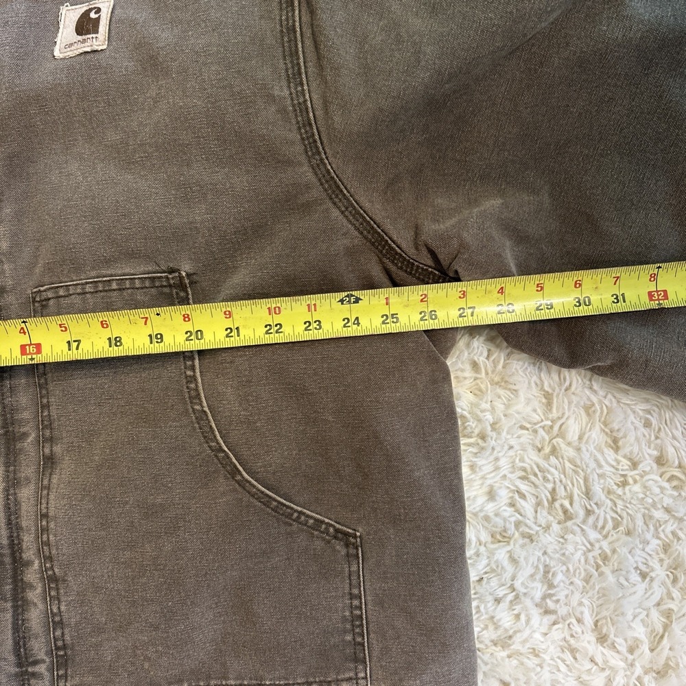Carhartt J22-CHT Brown Vintage Mens XXL Arctic Jacket Corduroy Collar Distressed - Picture 7 of 16